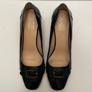 Cole Haan Air Black Patent Leather Buckle Pumps Women's 10